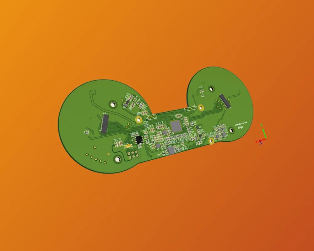 Vue de face de l'électronique du tableau de bord Nomia 01